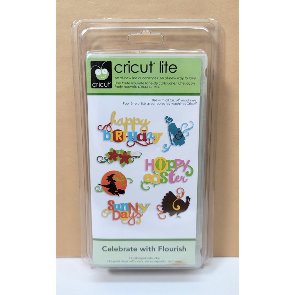 Cricut Lite Celebrate with Flourish Cartridge 2000173 New Sealed Holiday Shapes